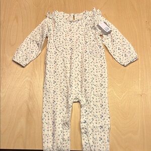GAP Cream Baby Onesie with Floral Design